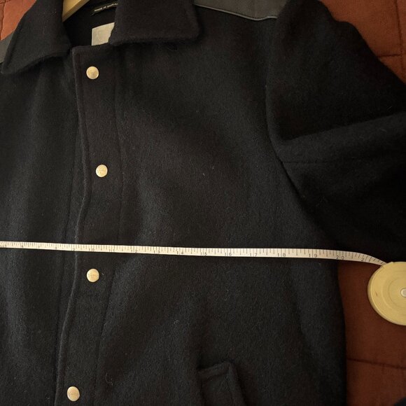 Men's Vaporize by James Iha Wool Blend / Leather Detailed Jacket, Medium, Black - Picture 8 of 12
